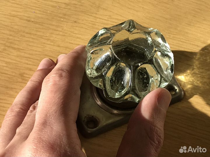 Стеклянная дверная ручка СССР. Ретро. Винтаж