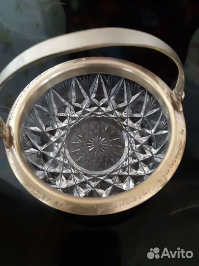 Конфетница хрусталь серебро *875