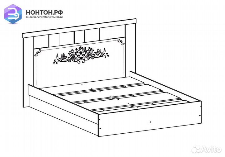Кровать Жасмин дуб беленый / венге