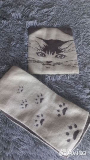 Комплект Шапка и шарф на девочку до 11 лет