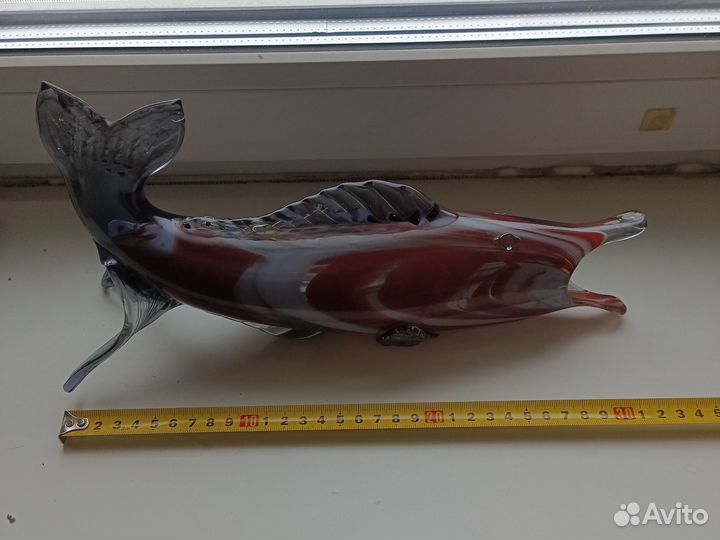 Ваза Рыба СССР цветное стекло винтаж