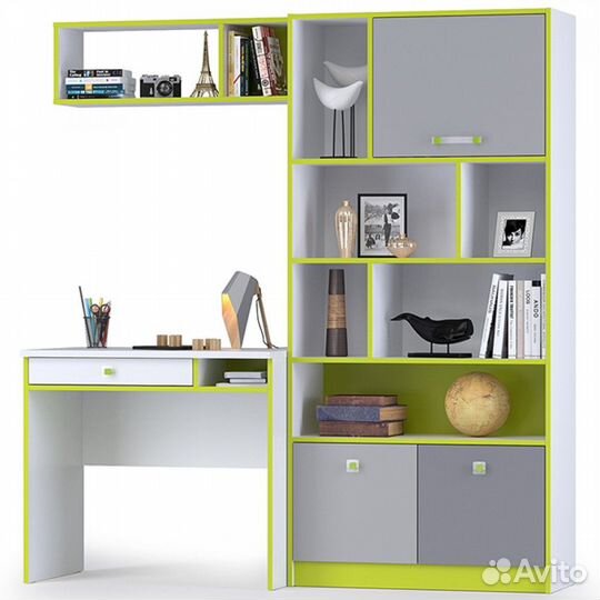 Стол письменный Альфа 12.41 (Лайм, белый) (Ц)