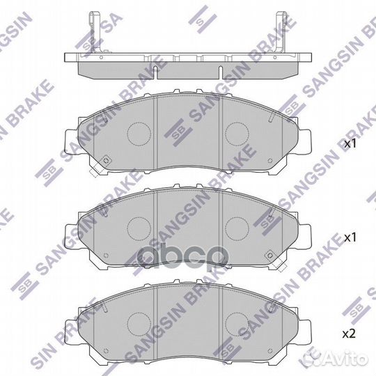 Колодки передние toyota hiace 2019- SP4361 SP43
