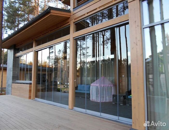 Безрамное (панорамное) остекление веранд