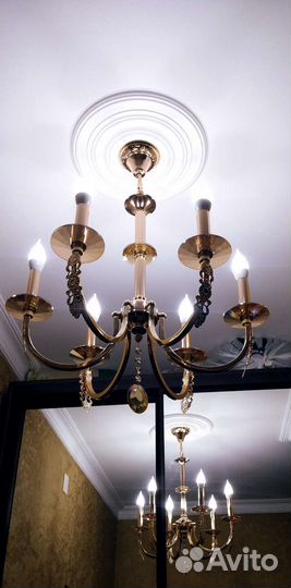 Люстра Италия эксклюзив в золоте новая 6 ламп