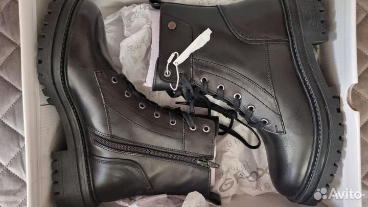 Ботинки берцы geox, размер 39, черный