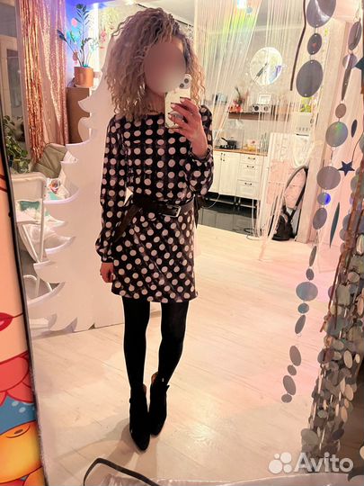 Sisley платье в горох. размер S