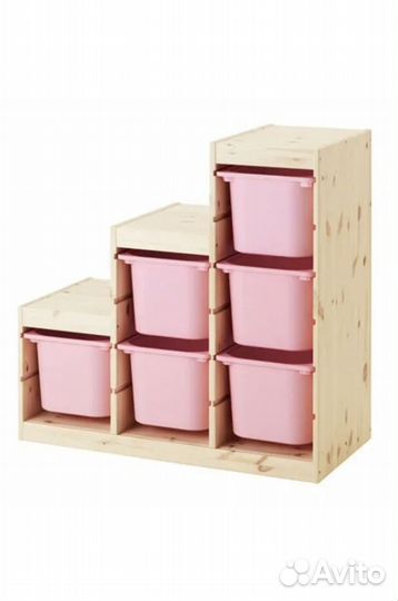 Стеллаж из массива сосны с ящиками