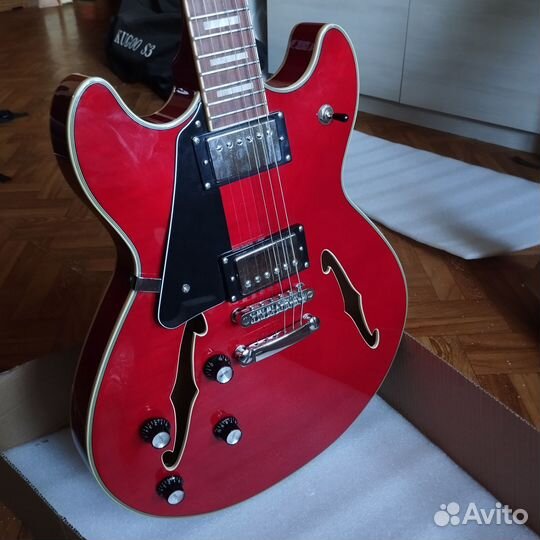 Леворукая электрогитара Harley Benton hb 35+