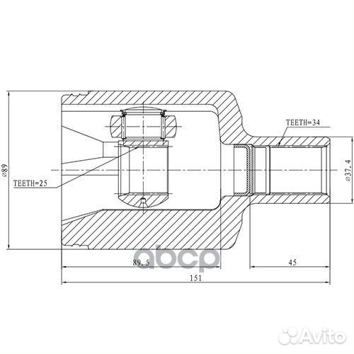 ШРУС внутренний перед лев Mercedes Benz GLK
