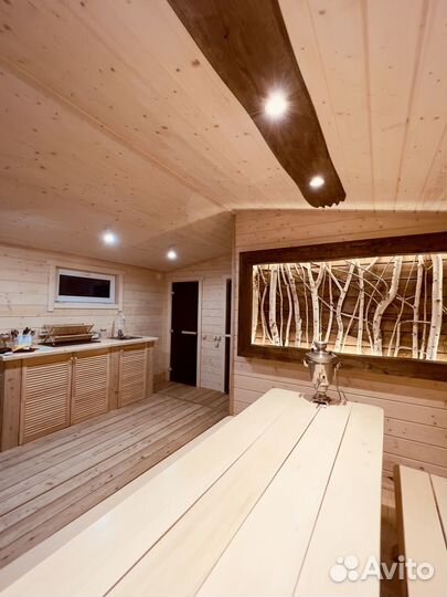 Русская баня на дровах с джакузи