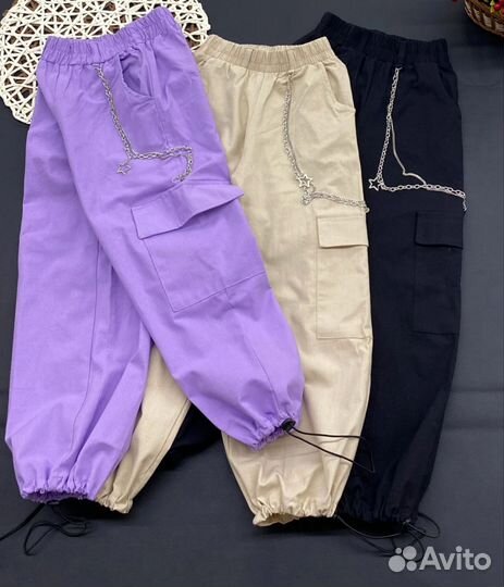 Штаны, брюки карго для девочки разные цвета