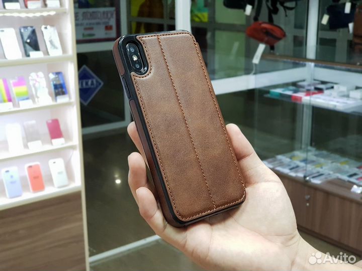 Чехол на iPhone Xs Max кожаный