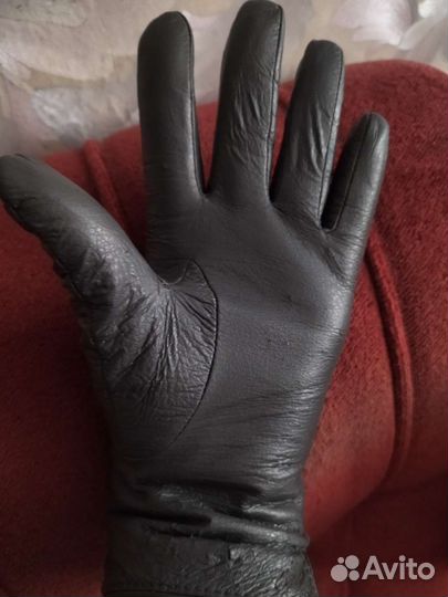 Перчатки женские кожаные зимние