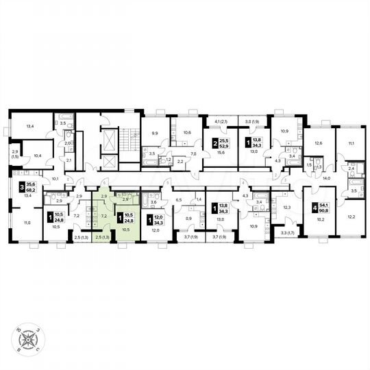 Квартира-студия, 24,8 м², 9/14 эт.