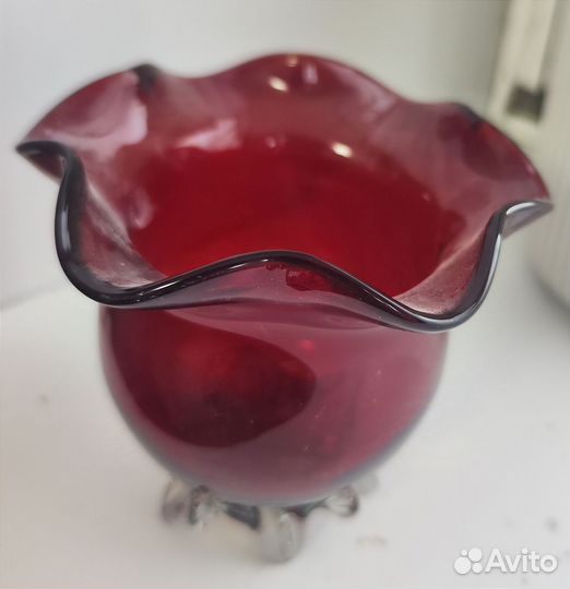 Конфетница цветное стекло СССР