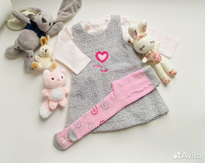 Вещи пакетом новое платье для девочки теплое 86