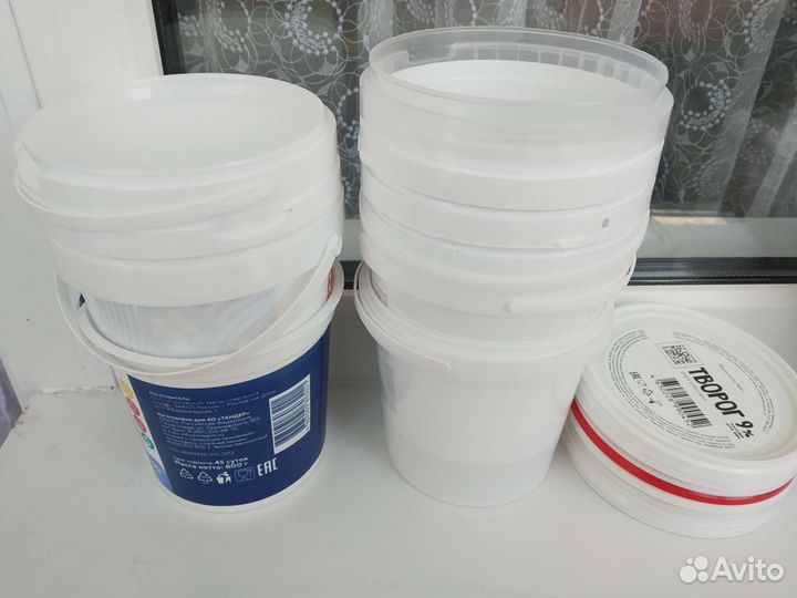 Майонезные ведёрки и баночки для хранения