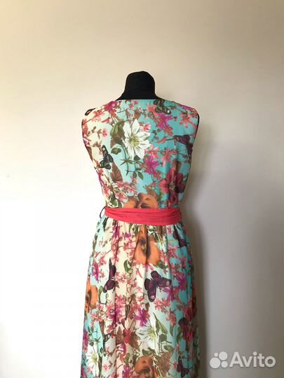 Нежное платье в пол с подкладом р.44