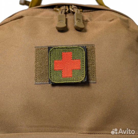 Патч шеврон На липучке. Медицинский крест, олива