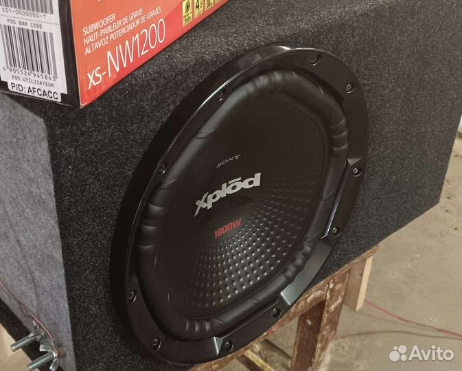 Сабвуфер sony xplod 1800w max с усилителем