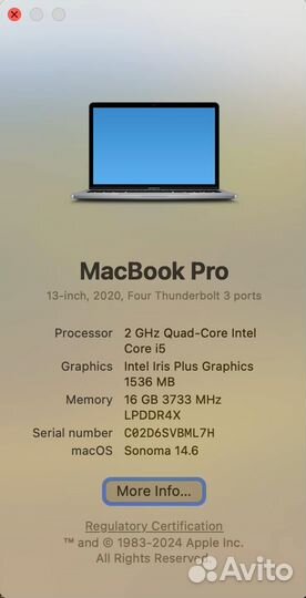 Macbook Pro 13 Retina 2020 (A2251)