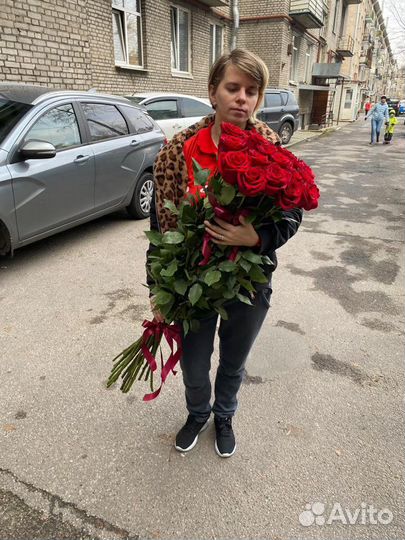 Розы 100 см премиум