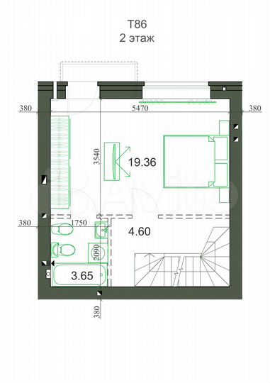 Таунхаус 87 м² на участке 1 сот.