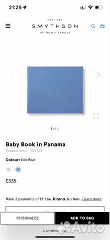 Smythson Baby Book детский фотоальбом