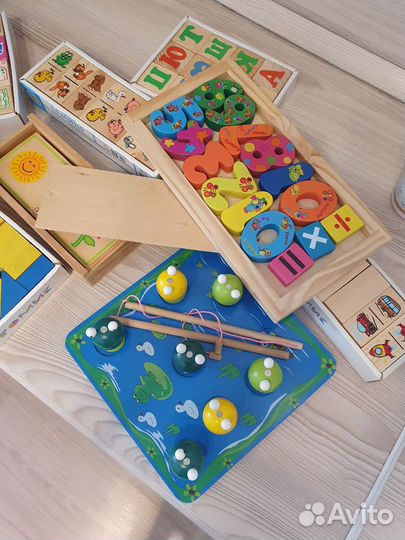 Деревянные игры, лото, игры на липучках