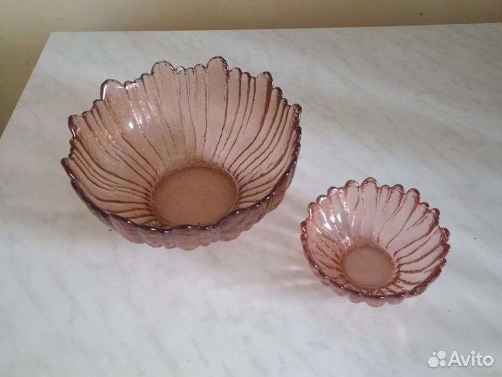 Ваза карамельное стекло фруктовница подбукетник