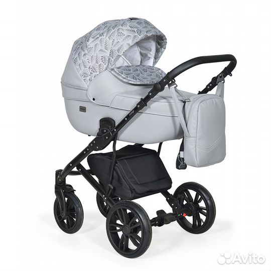 Коляска 2в1 Indigo MIO mi 03 (св.серая кожа)
