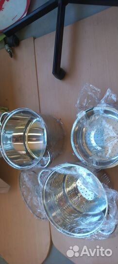 Кастрюля пароварка,нержавейка,новая