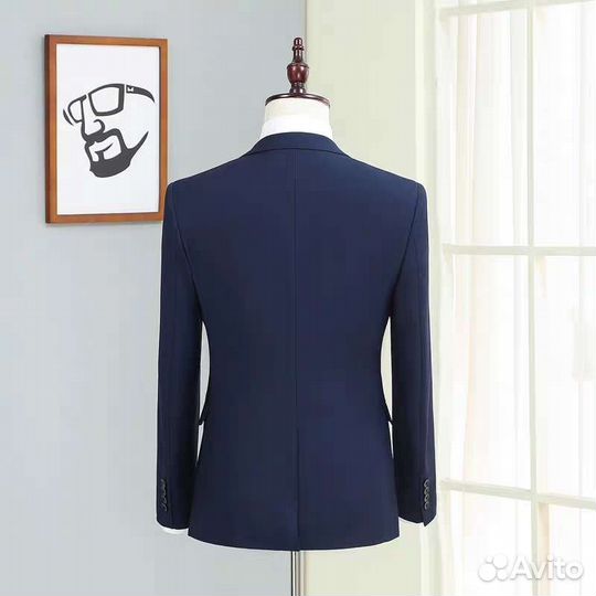 Костюм на школьника, студента, синий с рубашкой