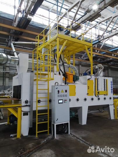 Дробеметная установка проходного типа