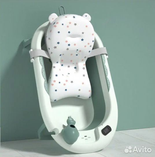 Детская ванночка складная с термометром luxmom