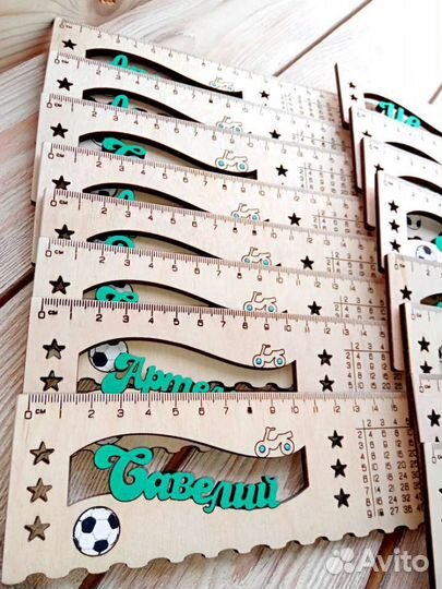 Линейка деревянная набор