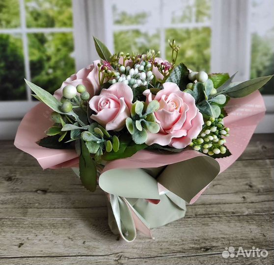 Букет роз из мыла ручной работы