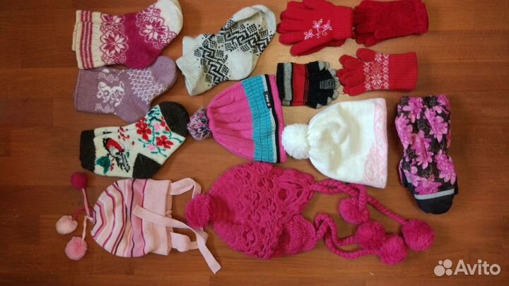 Теплые: шапки, перчатки, носки и т. д. 128-134