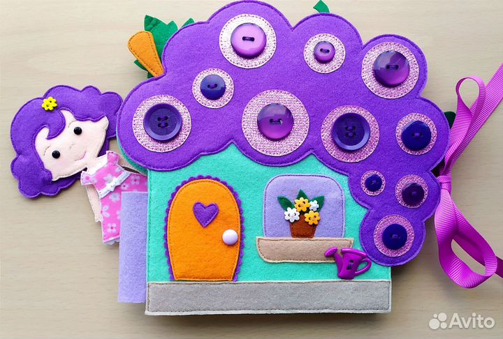 Виноградный кукольный мини- домик и фетра