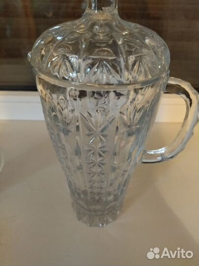 Хрустальный кувшин с кружками СССР