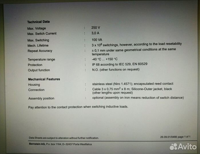 Bernstein MAN–1612–FT–8(641.4216.525)