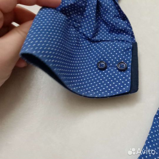 Рубашка мужская синяя размер М,46