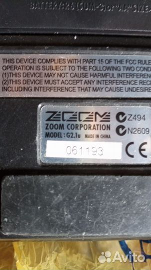 Гитарный процессор zoom G2.1u
