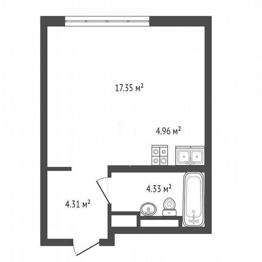 Квартира-студия, 31 м², 6/19 эт.