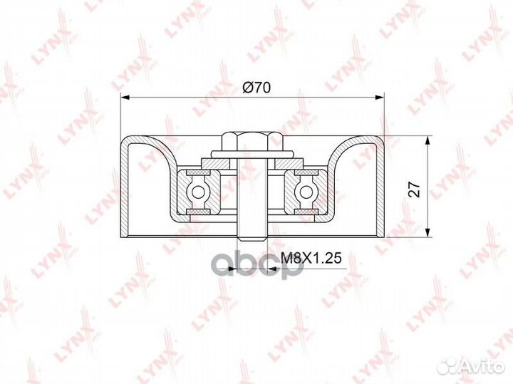 Ролик натяжителя поликлин.ремня PB-5271 lynxauto