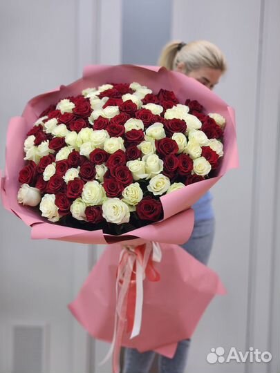 101 метровая роза красно-белая