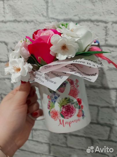 Букет роз из мыла
