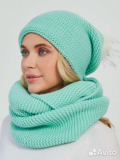 Комплект шапка и снуд женский