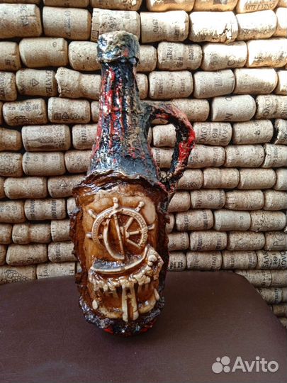 Декоративная бутылка стеклянная 0.5